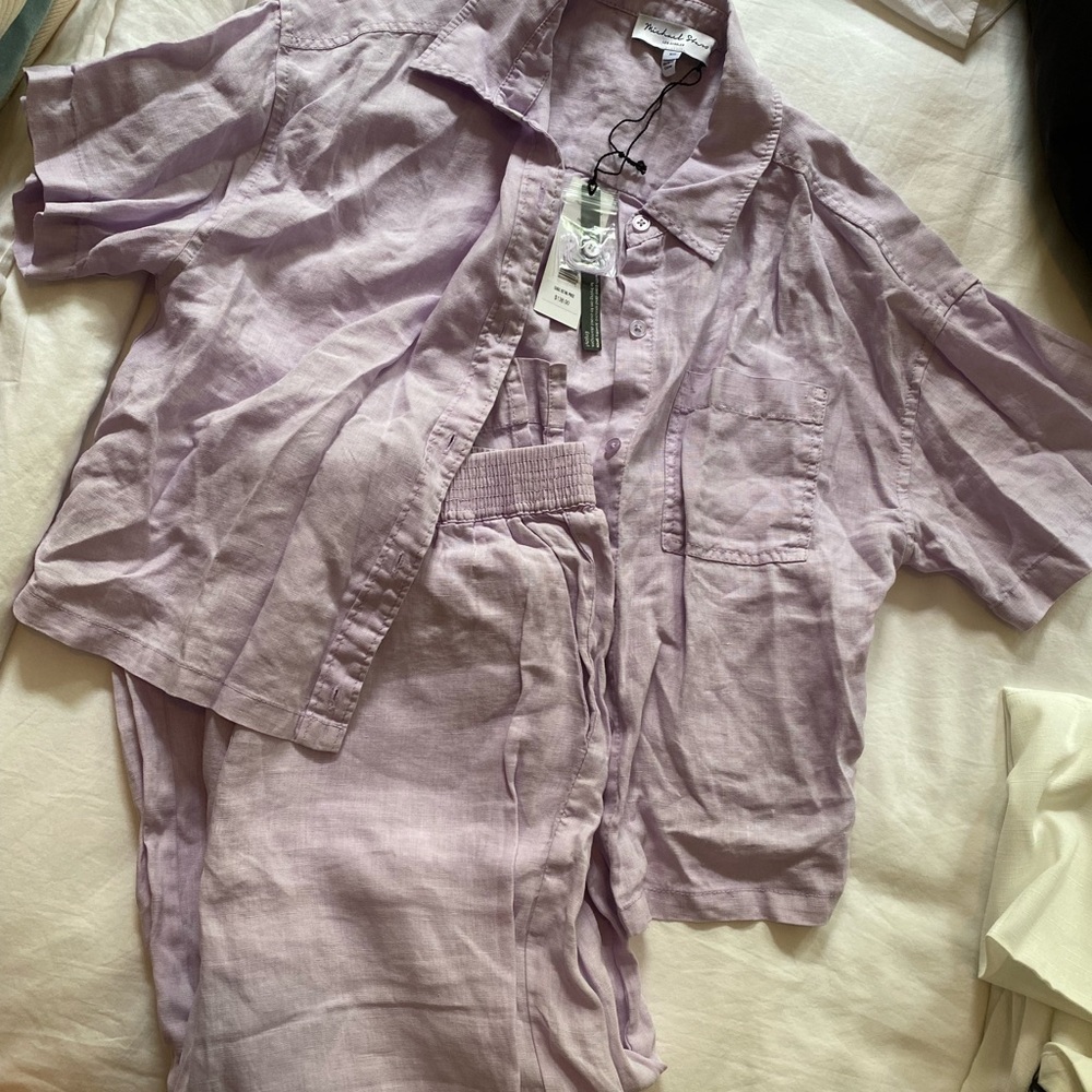 Michael Stars linen top and wide leg pants